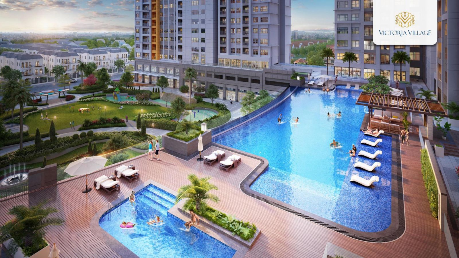 hồ bơi căn hộ victoria village